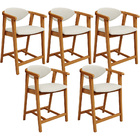 Kit 05 Banquetas Baixa Cozinha Sala De Jantar Bancada Cecília