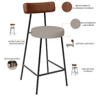 Kit 05 Banquetas Baixa Cozinha Sala De Jantar Milão L02 Courí