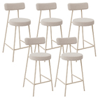 Kit 05 Banquetas Baixa Cozinha Sala Jantar Bancada Milão Aren