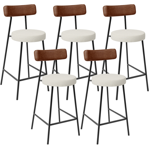 Kit 05 Banquetas Baixa Cozinha Sala Jantar Milão L02 Couríssi