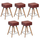 Kit 05 Banquetas Baixas Decorativas Rio 50x32cm Com Pés Palit