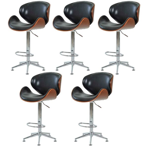 Kit 05 Banquetas Kobe Giratória Com Regulagem De Altura E Bas