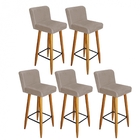 Kit 05 Banquetas Lara Com Encosto Para Balcão E Cozinha Bistr