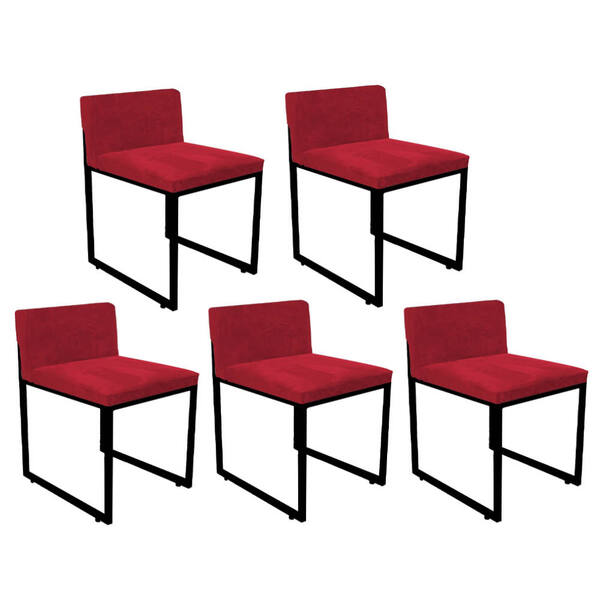 Kit 05 Cadeiraa De Jantar Escritório Recepção Lee Office Indu