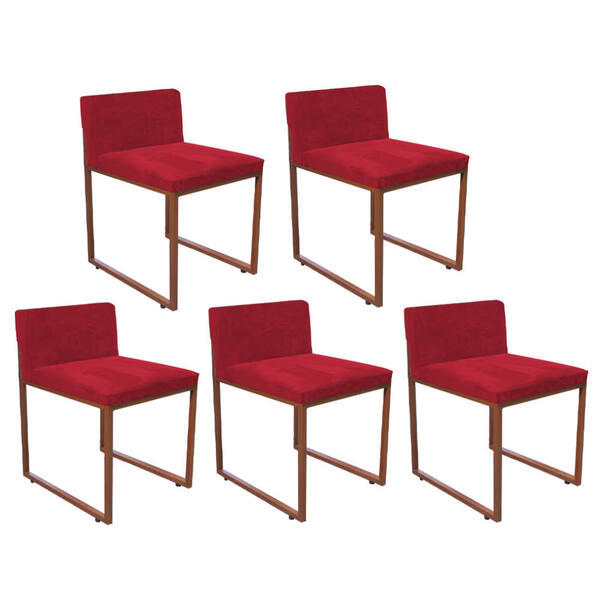 Kit 05 Cadeiraa De Jantar Escritório Recepção Lee Office Indu