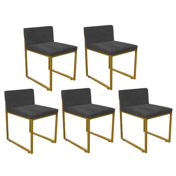 Kit 05 Cadeiraa De Jantar Escritório Recepção Lee Office Indu