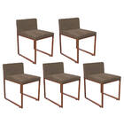 Kit 05 Cadeiraa De Jantar Escritório Recepção Lee Office Indu