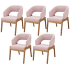 Kit 05 Cadeiras De Jantar E Estar Living Estofada Lince L02 B