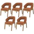 Kit 05 Cadeiras De Jantar E Estar Living Estofada Lince L02 B