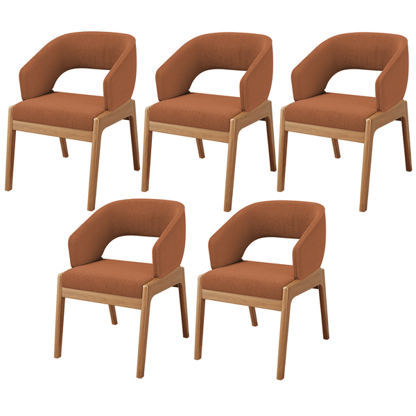 Kit 05 Cadeiras De Jantar E Estar Living Estofada Lince L02 B