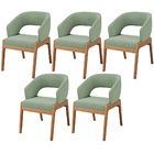 Kit 05 Cadeiras De Jantar E Estar Living Estofada Lince L02 B