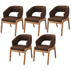 Kit 05 Cadeiras De Jantar E Estar Living Estofada Lince L02 C