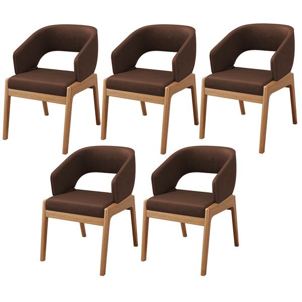 Kit 05 Cadeiras De Jantar E Estar Living Estofada Lince L02 C