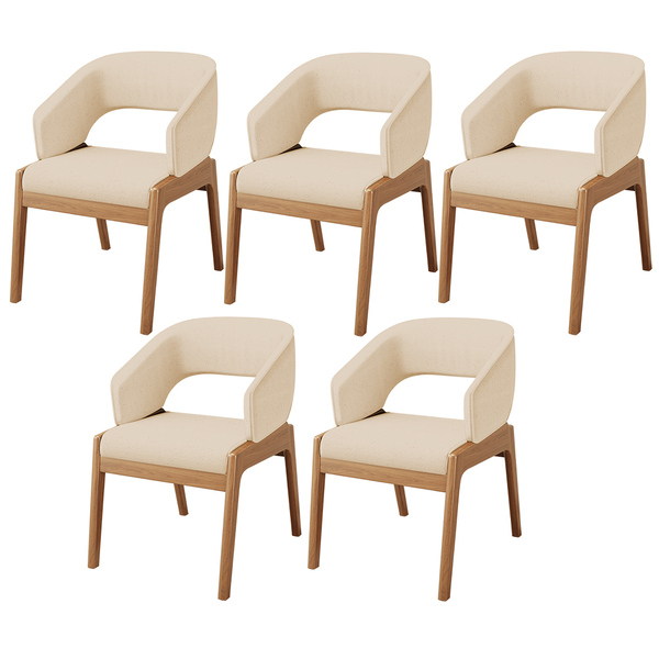 Kit 05 Cadeiras De Jantar E Estar Living Estofada Lince L02 L