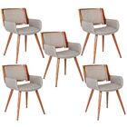 Kit 05 Cadeiras Decorativas De Escritório Recepção Fixa Maltr