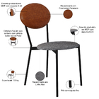 Kit 05 Cadeiras Estofada Para Sala De Jantar Azuri Preto C01