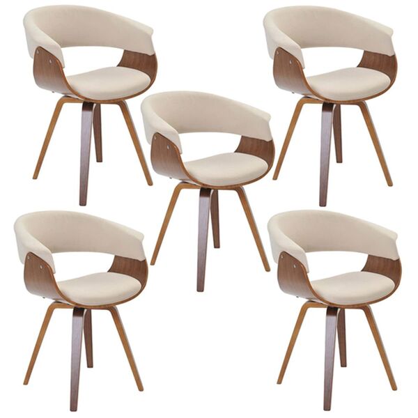 Kit 05 Cadeiras Giratória Decorativa Para Escritório Home Off