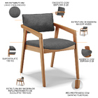 Kit 05 Cadeiras Para Sala De Jantar Estar Living Giorgia L02