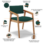 Kit 05 Cadeiras Para Sala De Jantar Estar Living Giorgia L02