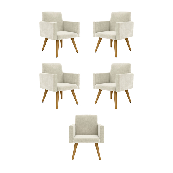 Kit 05 Cadeiras Poltronas Decorativa - Escritório - Recepção