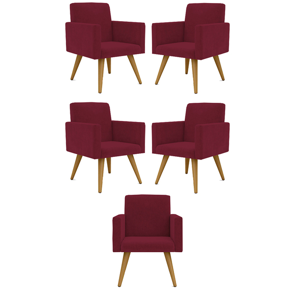 Kit 05 Cadeiras Poltronas Decorativa - Escritório - Recepção