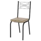 Kit 05 Cadeiras Tubular Preto Fosco 119 Assento Rattan