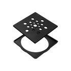 Kit 05 - Conjunto Ralo E Porta Grelha 10x10 Cm (preto)