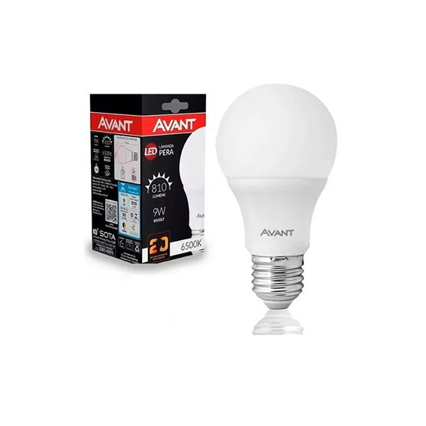 Kit 05 Lâmpada Bulbo Led 9w Branco Frio E27 Bivolt Avant