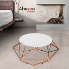 Kit 05 Mesa De Centro Life Industrial Pé Ferro Bronze Tampo M