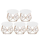 Kit 05 Mesa De Centro Lol Industrial Pé Ferro Bronze Tampo Ma