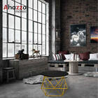 Kit 05 Mesa De Centro Lol Industrial Pé Ferro Dourado Tampo M