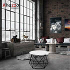 Kit 05 Mesa De Centro Lol Industrial Pé Ferro Preto Tampo Mad