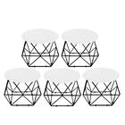 Kit 05 Mesa De Centro Lol Industrial Pé Ferro Preto Tampo Mad