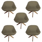 Kit 05 Poltrona Anitta Giratória Suede Marrom Rato - D'classe