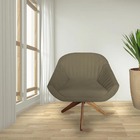 Kit 05 Poltrona Anitta Giratória Suede Marrom Rato - D'classe