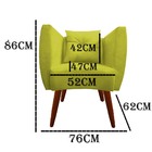 Kit 05 Poltrona Bia Pés Palito Suede Amarelo - D'classe Decor