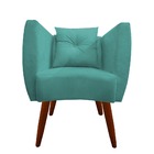 Kit 05 Poltrona Bia Pés Palito Suede Azul Tiffany - D'classe