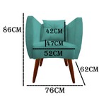 Kit 05 Poltrona Bia Pés Palito Suede Azul Tiffany - D'classe