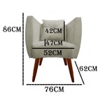 Kit 05 Poltrona Bia Pés Palito Suede Bege - D'classe Decor