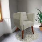 Kit 05 Poltrona Bia Pés Palito Suede Bege - D'classe Decor