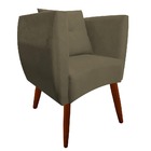 Kit 05 Poltrona Bia Pés Palito Suede Marrom Rato - D'classe D