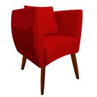 Kit 05 Poltrona Bia Pés Palito Suede Vermelho - D'classe Decor