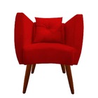 Kit 05 Poltrona Bia Pés Palito Suede Vermelho - D'classe Decor