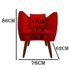 Kit 05 Poltrona Bia Pés Palito Suede Vermelho - D'classe Decor