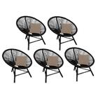 Kit 05 Poltrona Cadeira Corino Bege