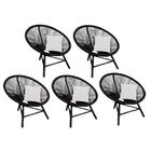 Kit 05 Poltrona Cadeira Corino Branco