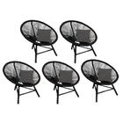 Kit 05 Poltrona Cadeira Corino Cinza