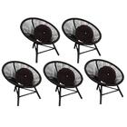 Kit 05 Poltrona Cadeira Corino Marrom