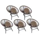 Kit 05 Poltrona Cadeira Jardim Varanda Corino Bege