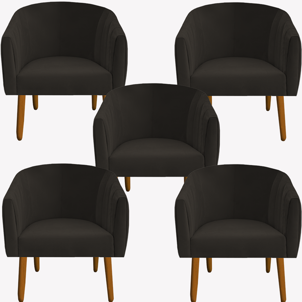 Kit 05 Poltrona Julia Decoração Salão Cadeira Escritório Rece